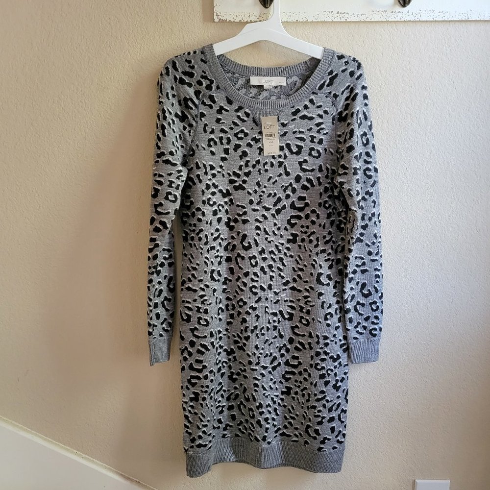 Leopard print sweater Dress